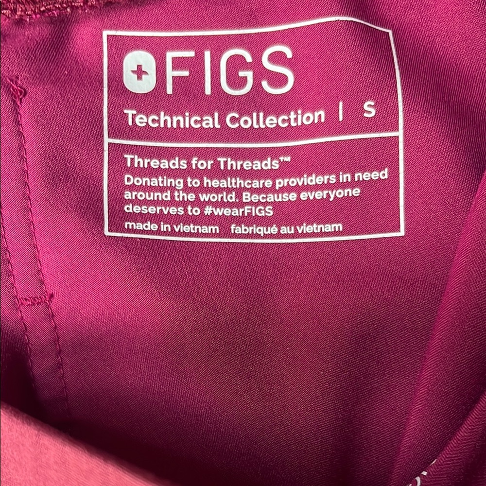 Figs Dark Magenta Scrub Pants
